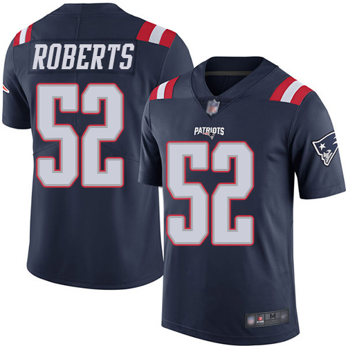 New England Patriots Football #52 Rush Vapor Limited Navy Blue Men Elandon Roberts NFL Jersey